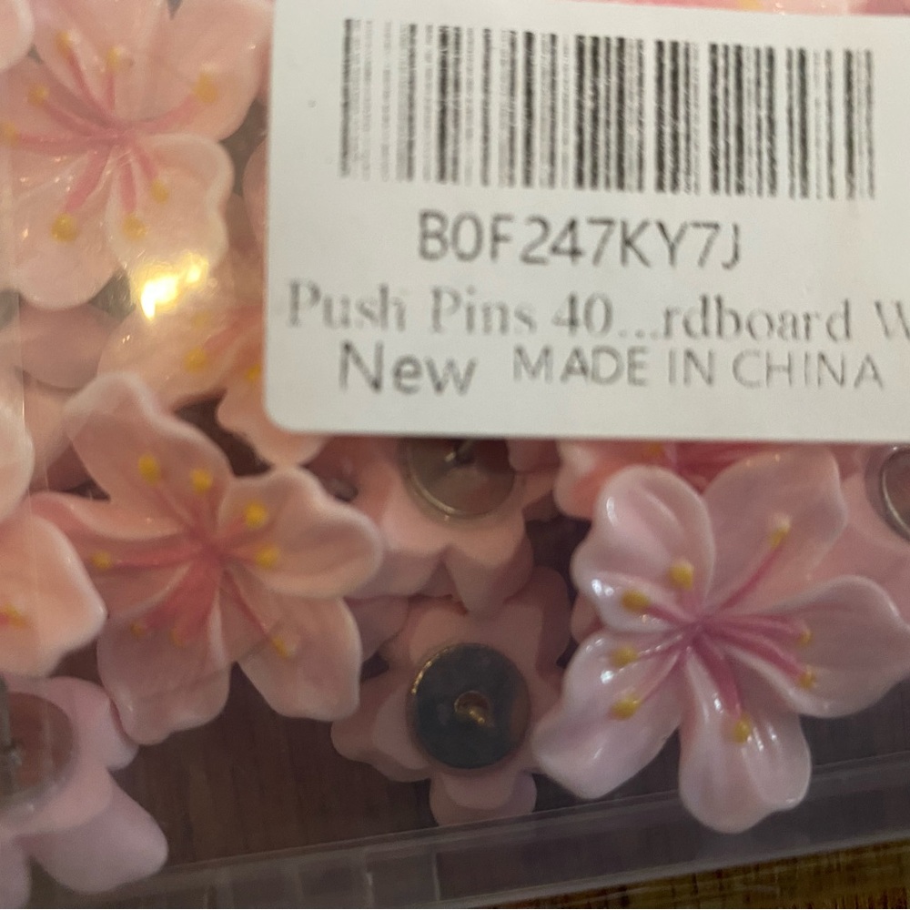 Pink Cherry Blossom Push Pins New - Picture 5 of 5